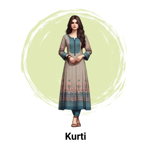 A girl standing and posing like a model wearing Kurti