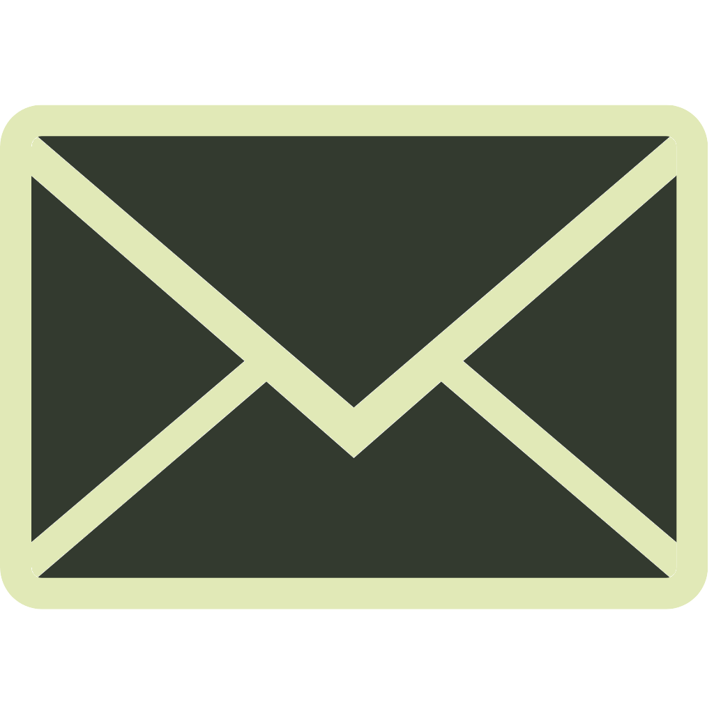 Mail Icon Image in Dark green color